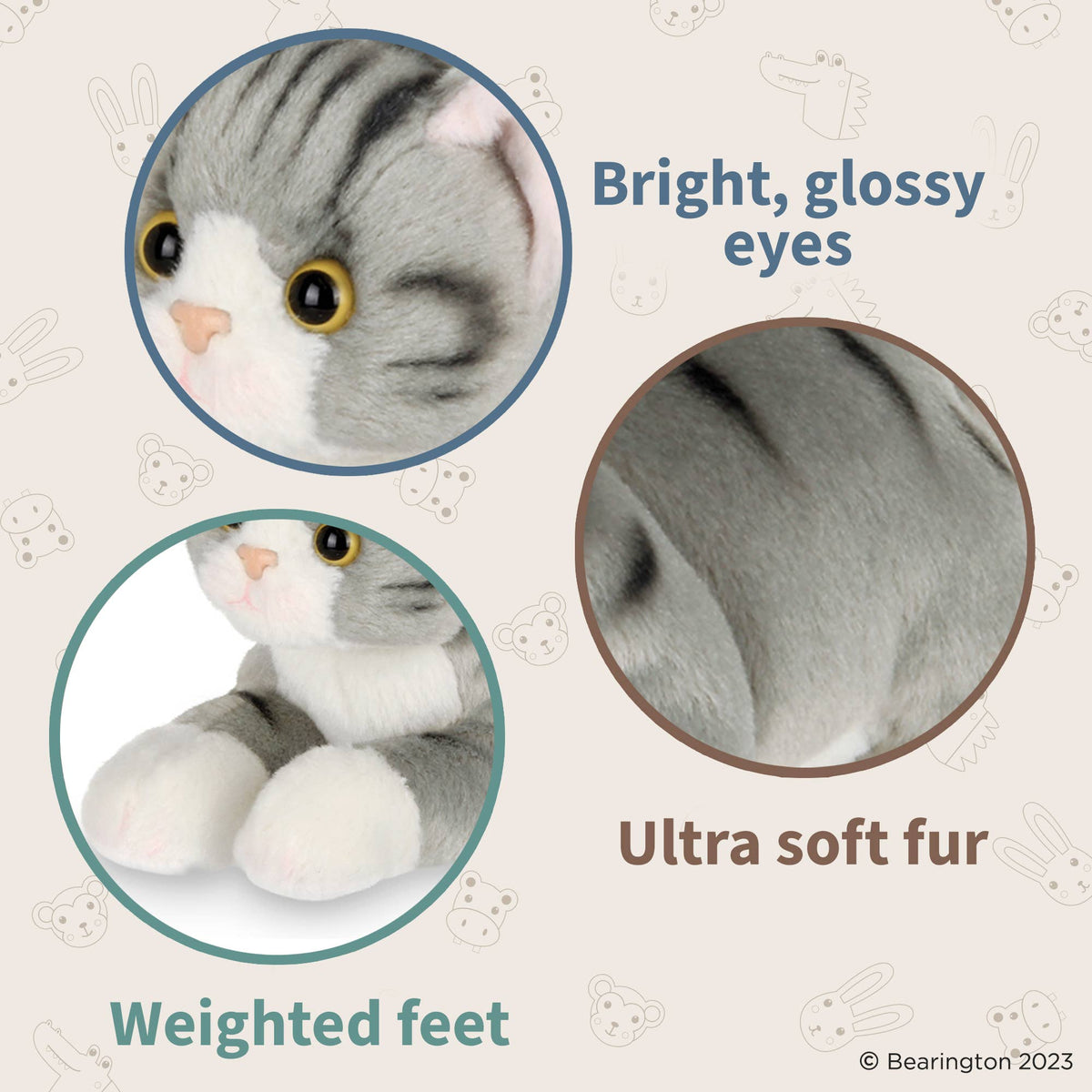 Lil&#39; Socks the Gray Cat Kitty Cat Plushie - Baby Dill