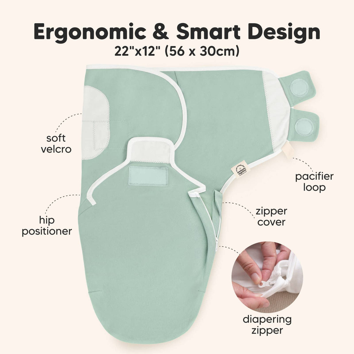 3pk Soothe Zippy Baby Swaddles 0-6 Months Newborn Sleep Sack