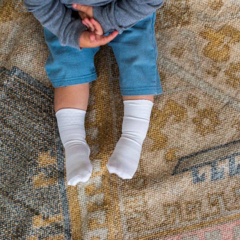 Cloud - White Non-Slip Silicone Grip Baby Socks / Kids Socks