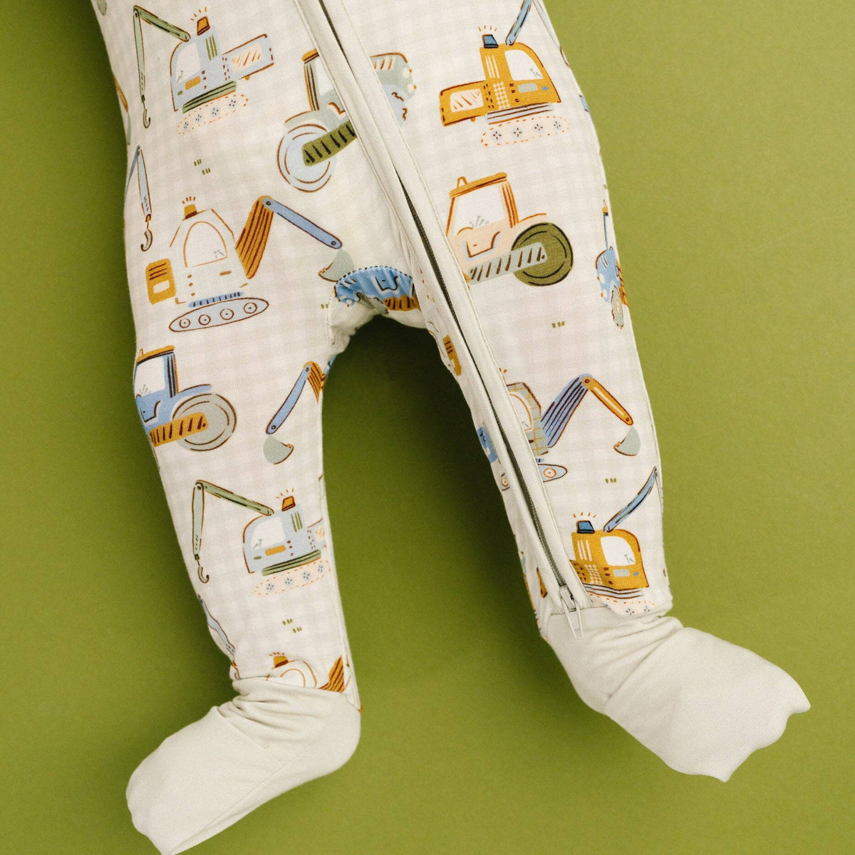 Little One Shop - Construction Crew Bamboo Sleeper - Baby Dill