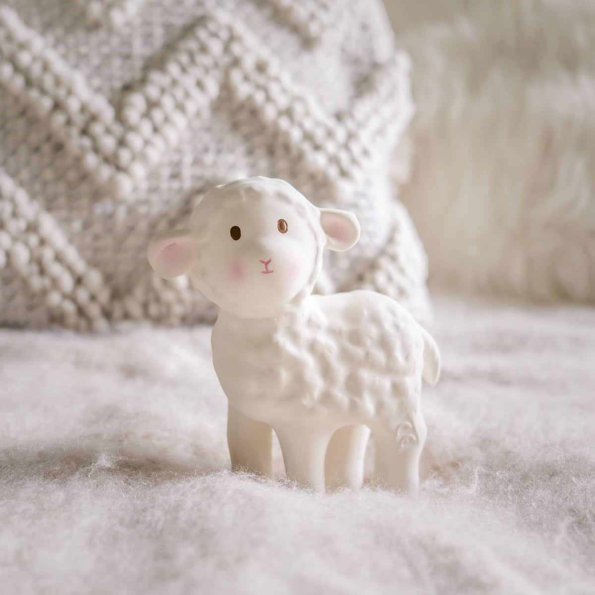 Bahbah the Lamb Organic Rubber Teether, Rattle & Bath Toy - Baby Dill