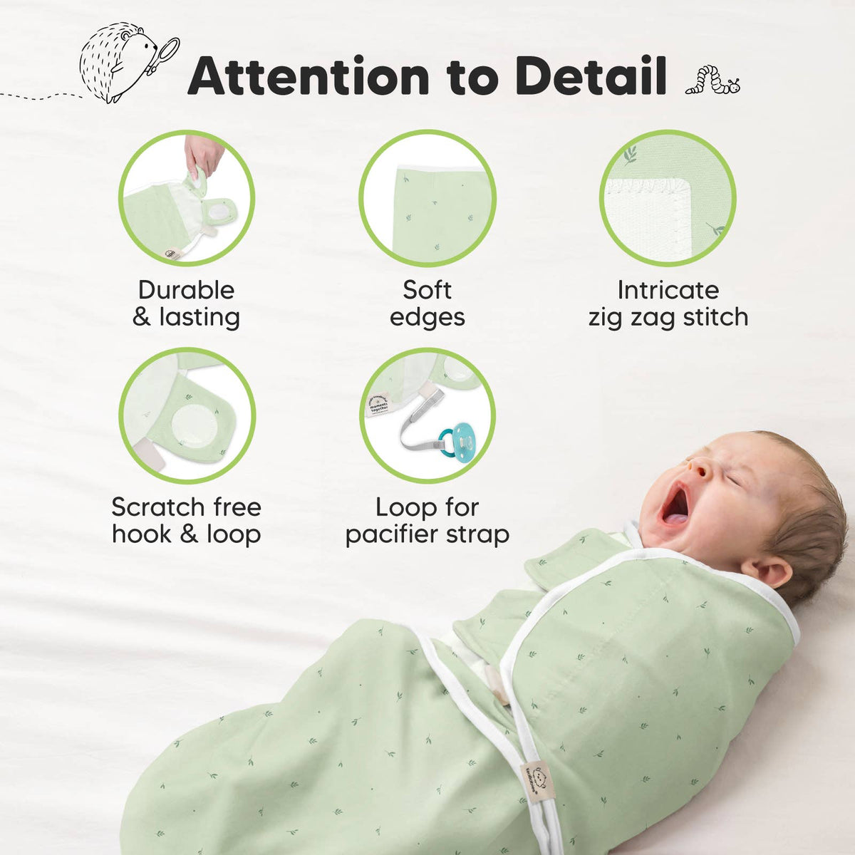 3pk Soothe Baby Swaddles 0-3 Months Sleep Sack for Newborns