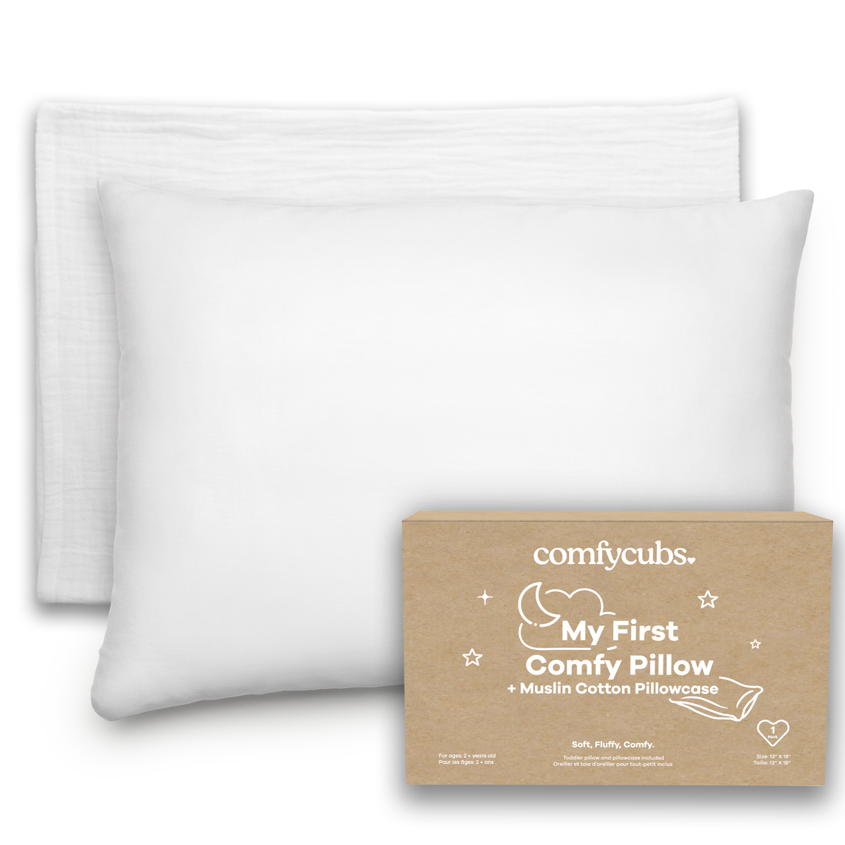 Toddler Pillow with Soft Cotton and Muslin Cotton Pillowcase - Baby Dill