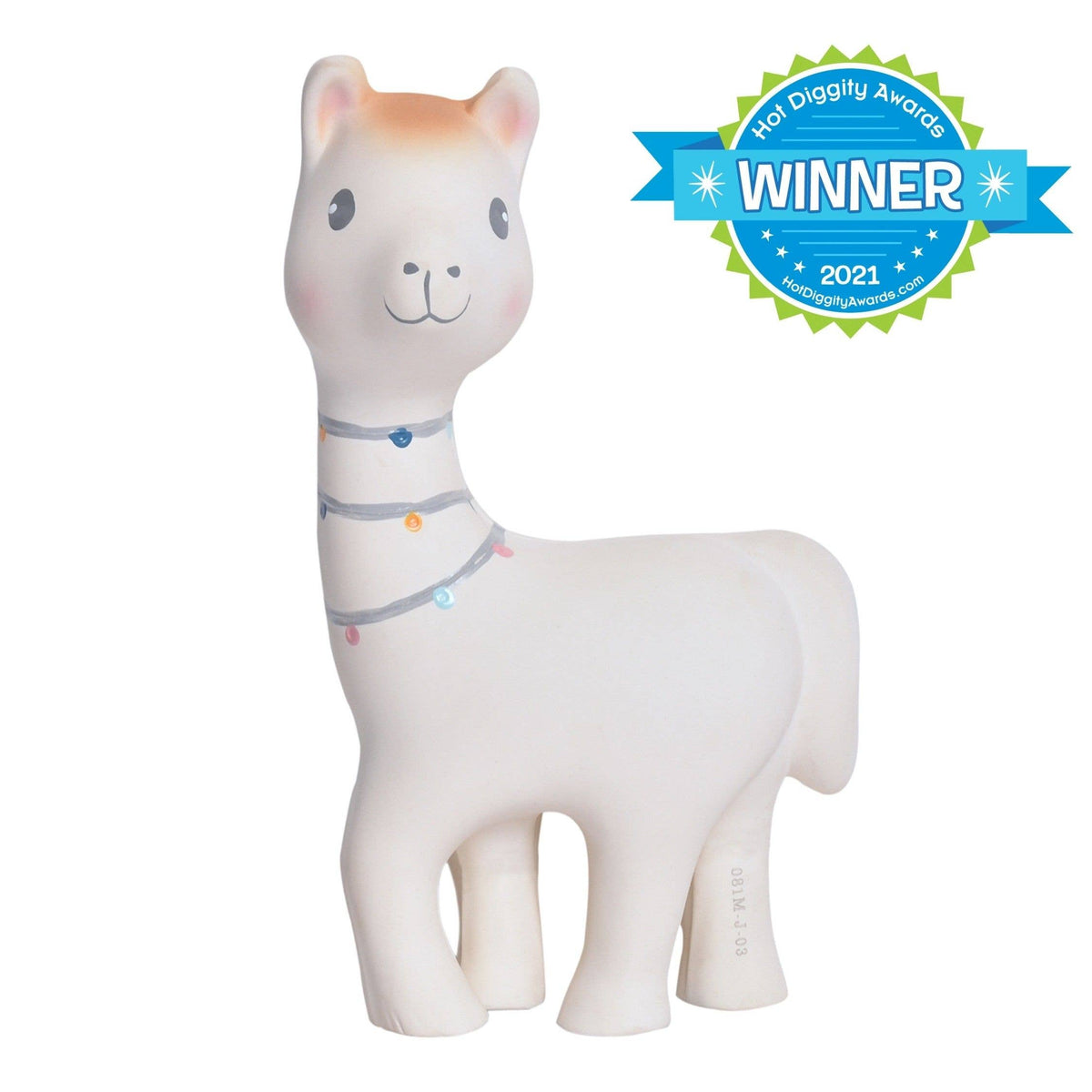 Lilith the Llama Organic Natural Rubber Teether Toy - Baby Dill