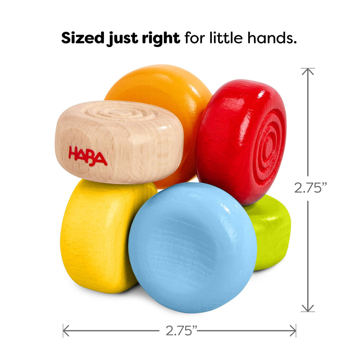 HABA USA - Color Drops Wooden Grasping and Teething Toy - Baby Dill
