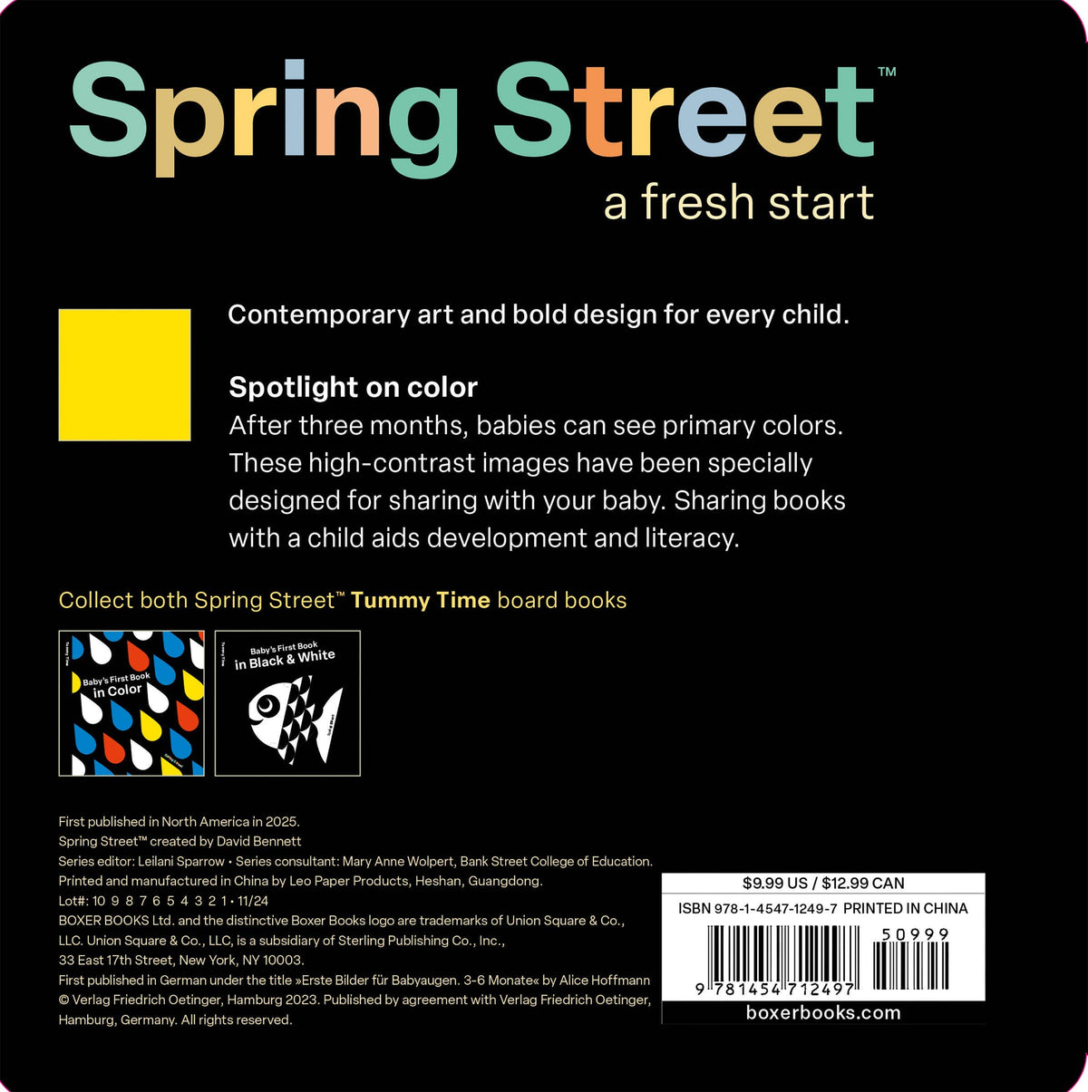 Hachette Book Group - Spring Street Tummy Time: Baby's First Book in Color - Baby Dill