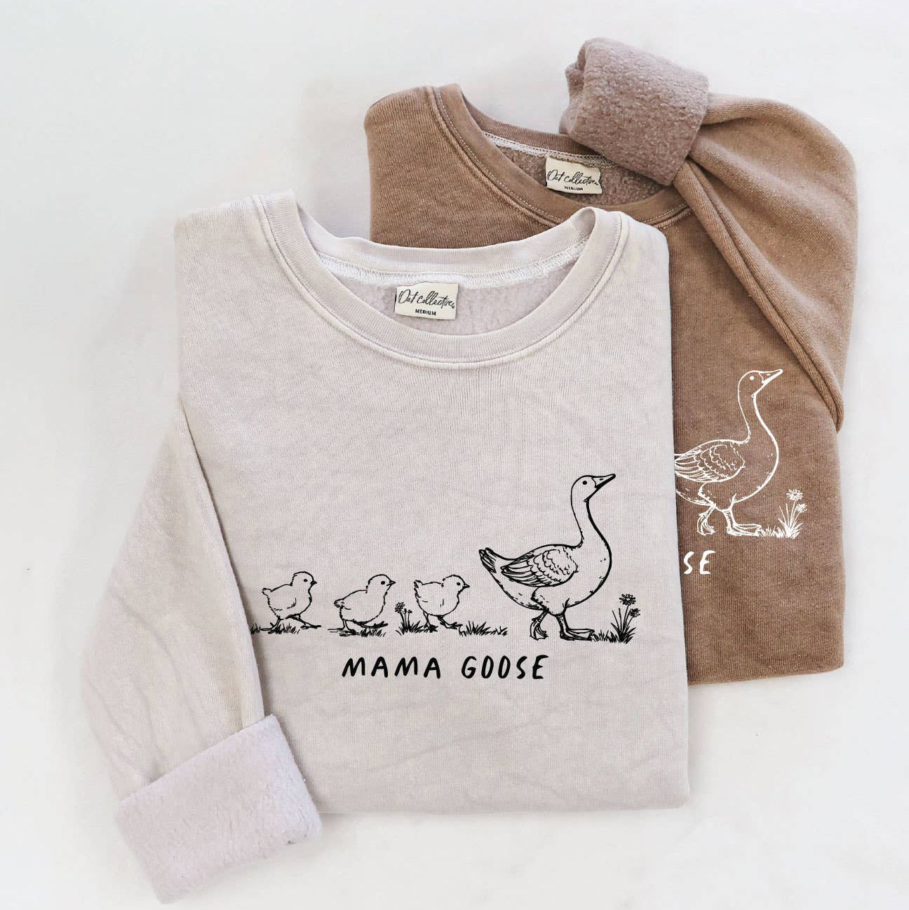 OAT COLLECTIVE - MAMA GOOSE Mineral Graphic Sweatshirt - Baby Dill