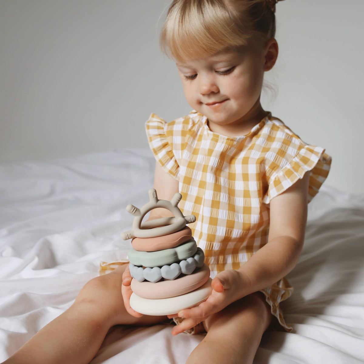 Classic Silicone Stacking Teething Ring Toy