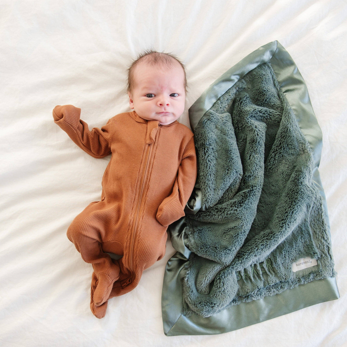 Satin Border Mini Blankets - Baby Dill