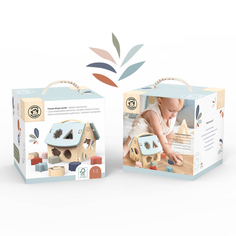 Wood House Shape Sorter - Baby Dill