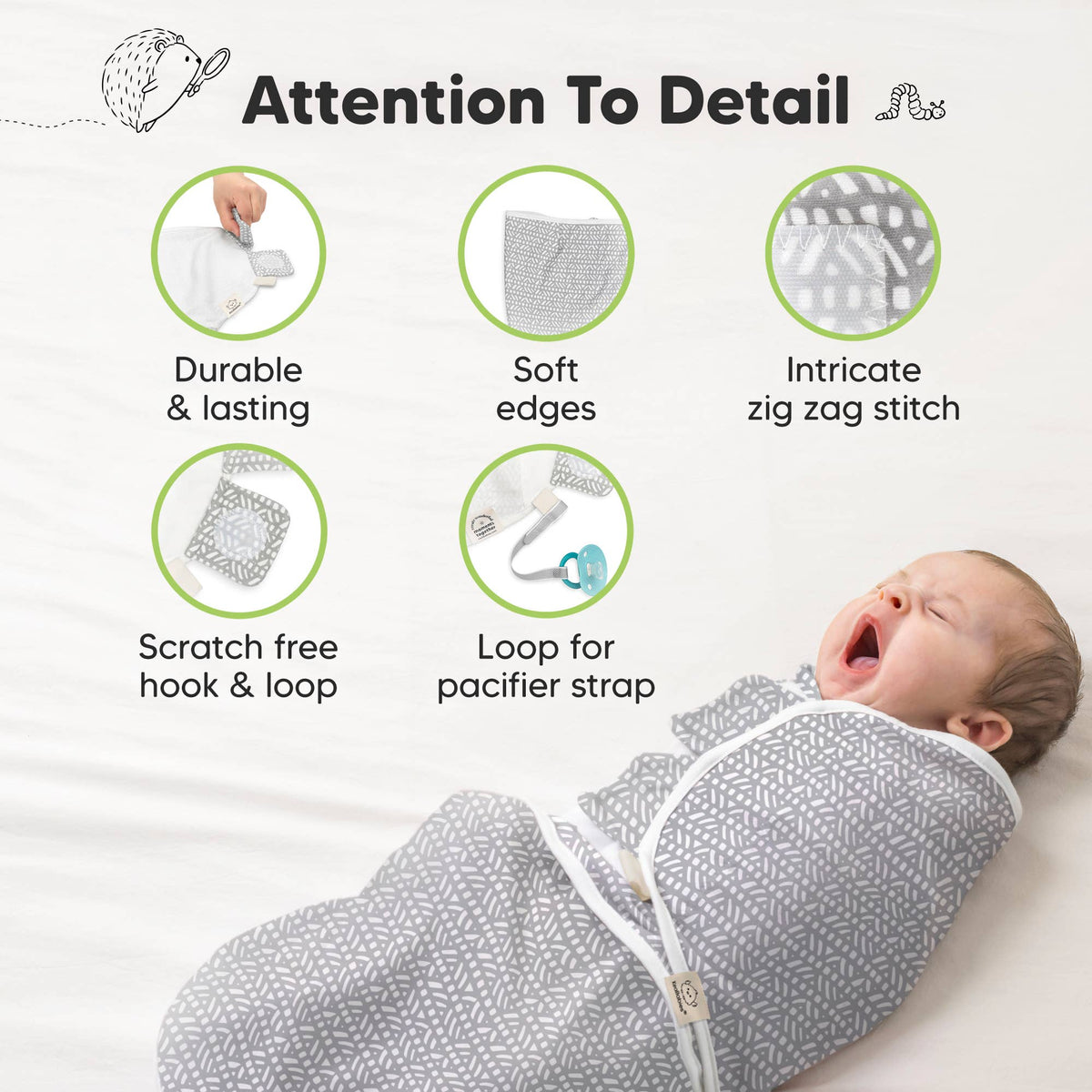 3pk Soothe Baby Swaddles 0-3 Months Sleep Sack for Newborns