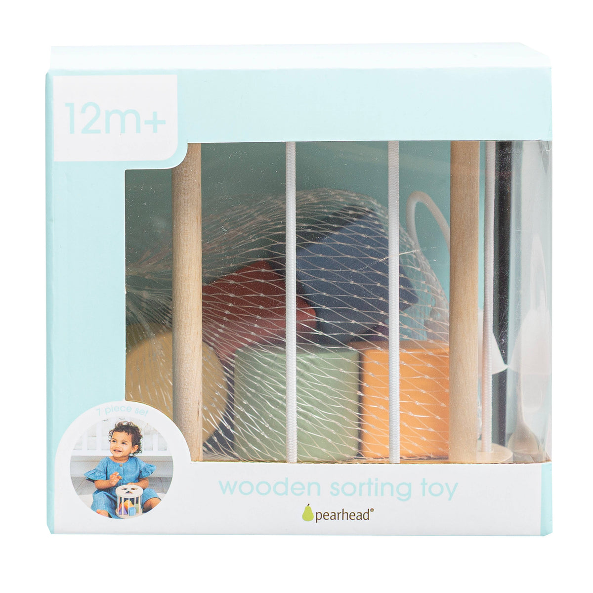 Wooden Shape Sorter, Toddlers Montessori Learning Toy