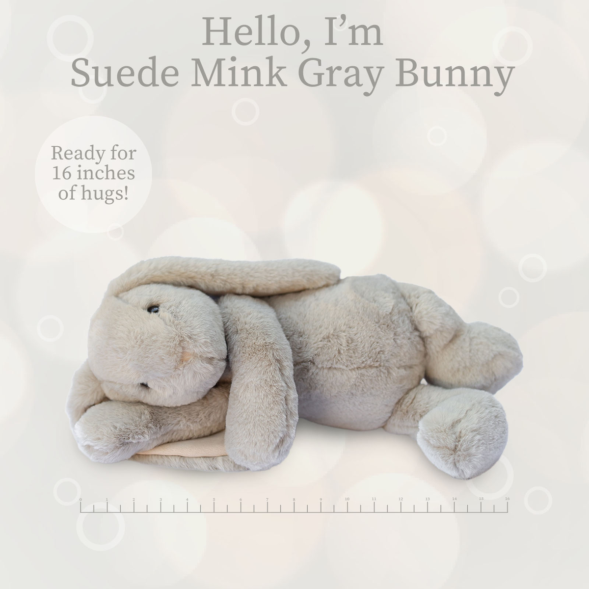 Suede Mink Bunny Gray Plush - Baby Dill