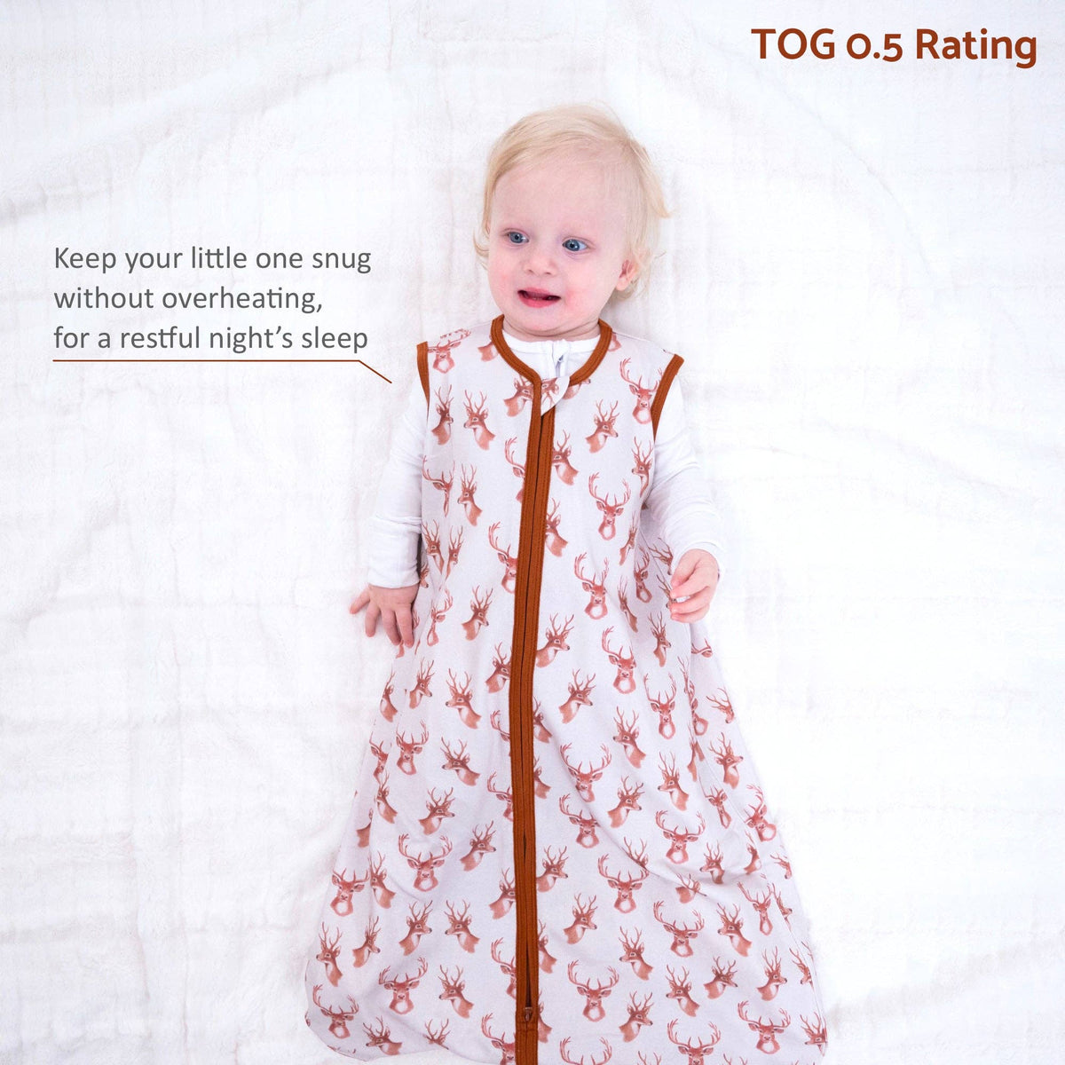 Organic Cotton Baby Sleep Sack 0.5 TOG Oh Deer