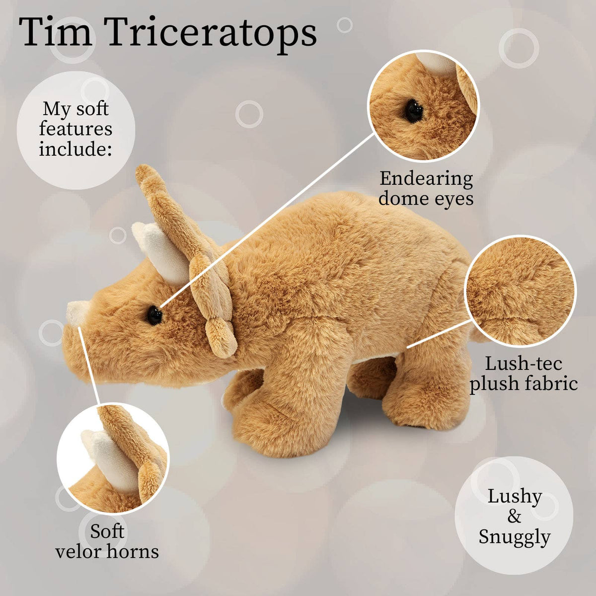 Lushee Tim Triceratops Plushie