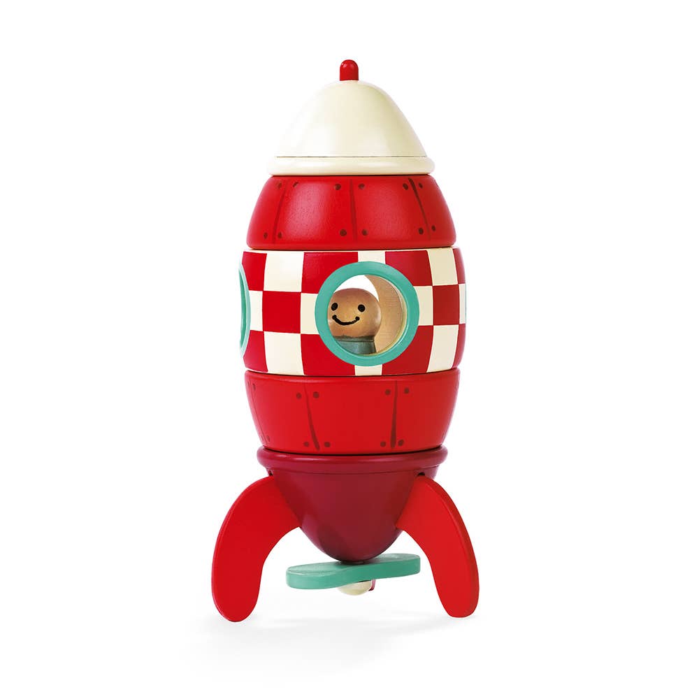 Wooden Small Magnetic Rocket Toy