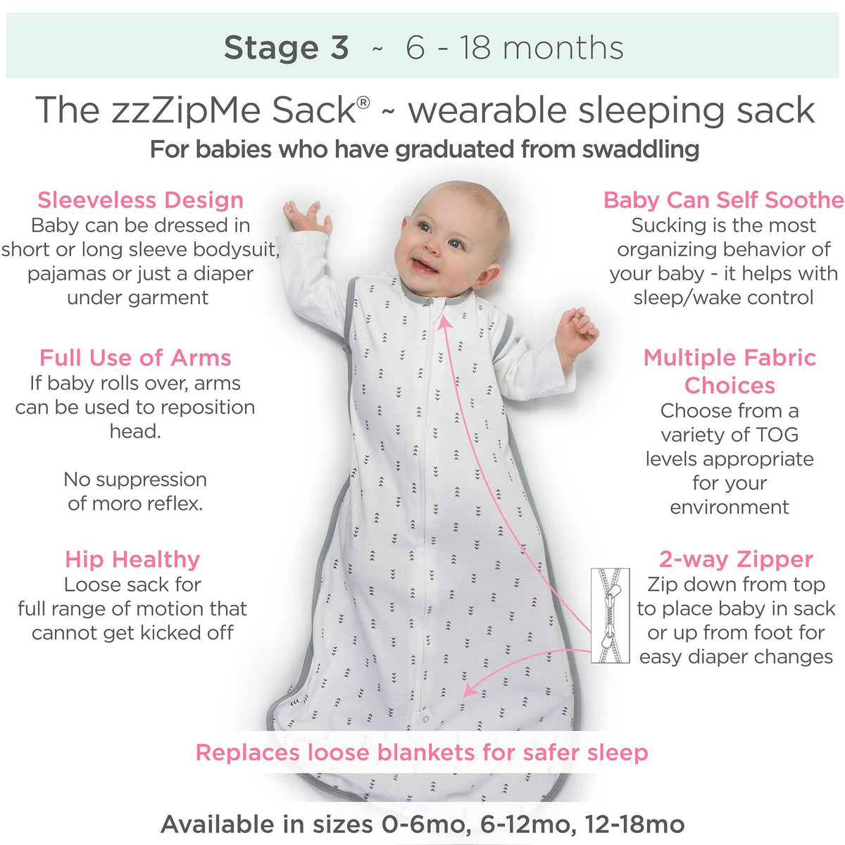 SwaddleDesigns - Muslin Non-Weighted zzZipMe Sack - Jadeite