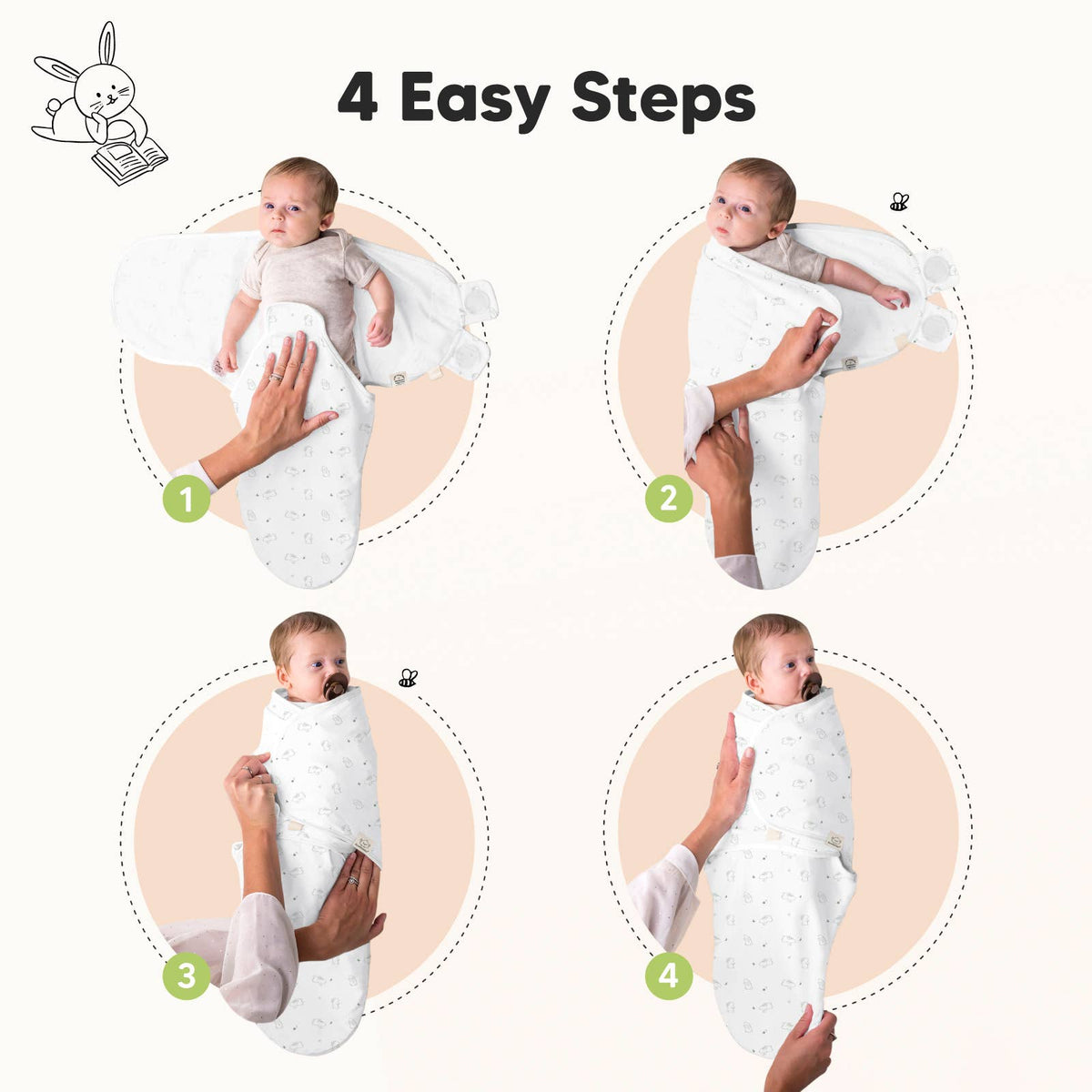 3pk Soothe Baby Swaddles 0-3 Months Sleep Sack for Newborns