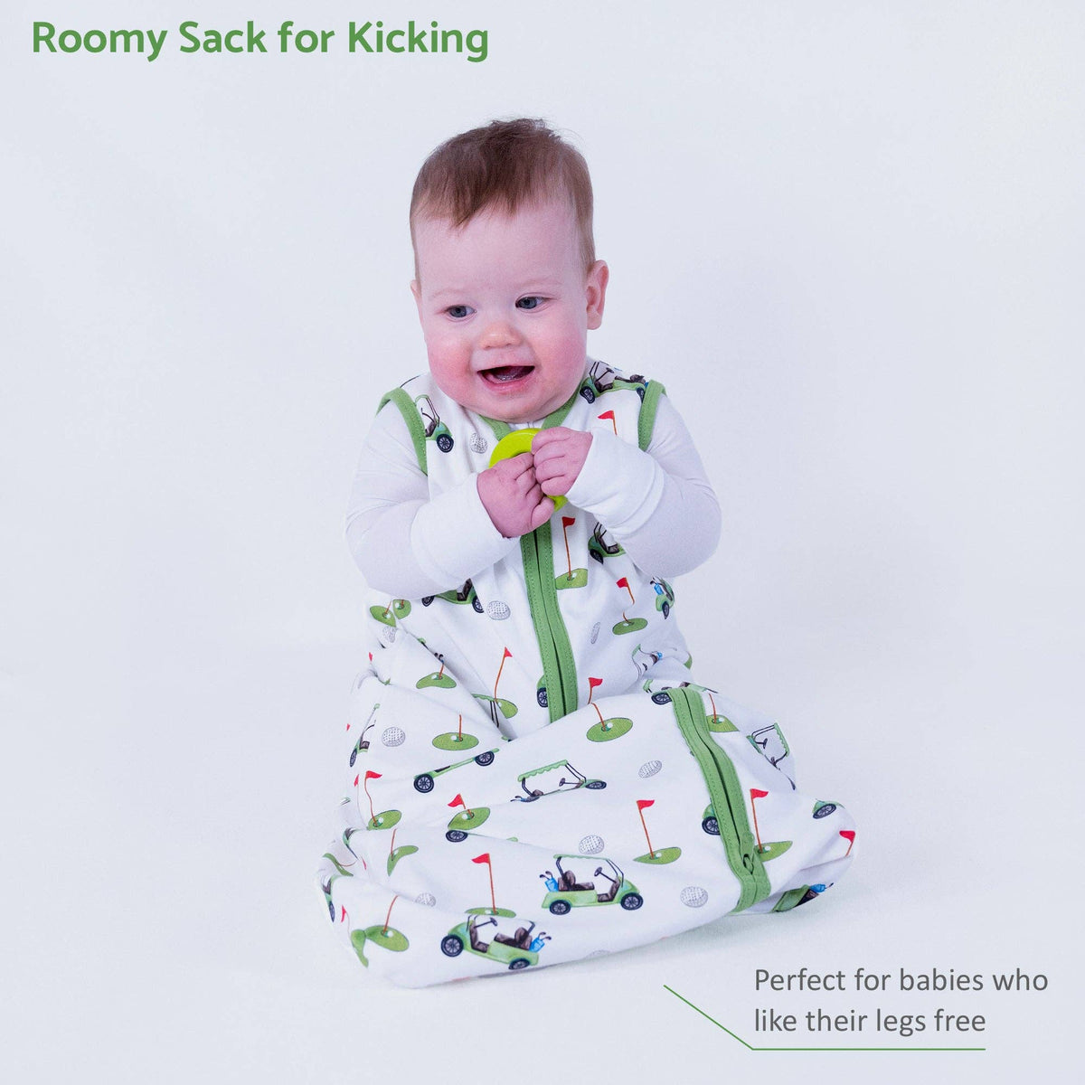 LollyBanks - Organic Cotton Sleep Sack 0.5 TOG Golf A Round - Baby Dill
