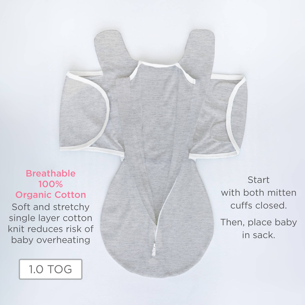 SwaddleDesigns - Organic Omni Swaddle Sack, Soft Blue