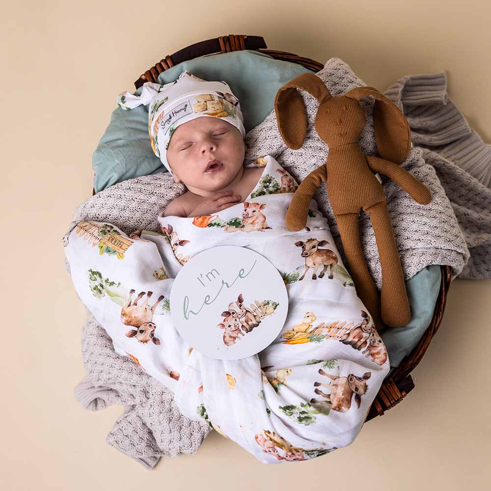 Farm Print Organic Muslin Wrap