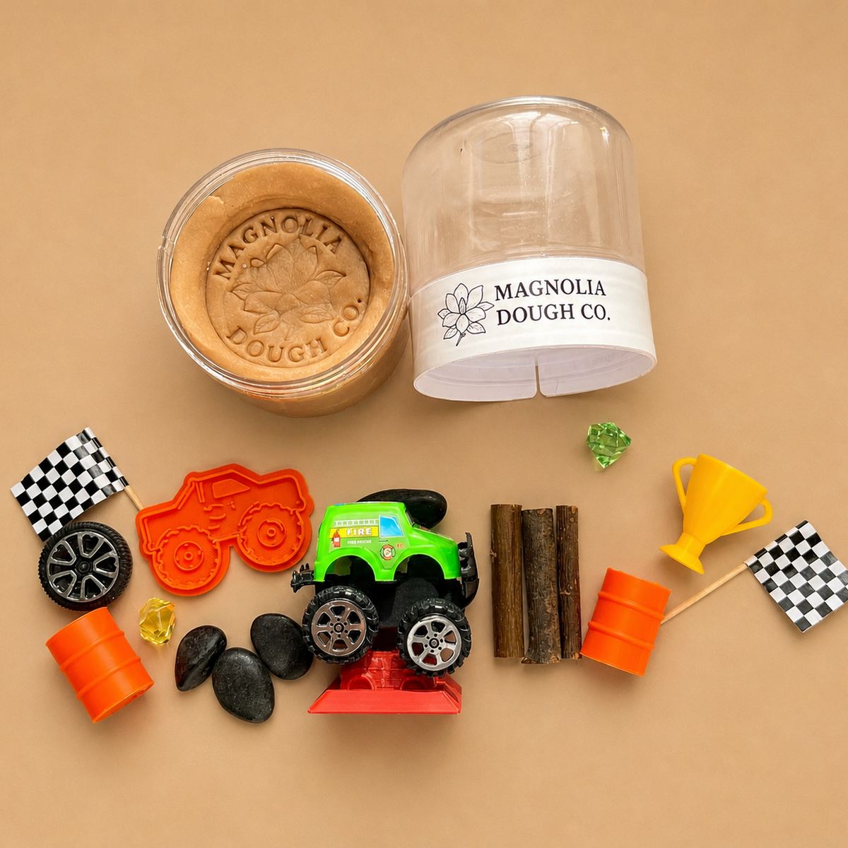 Sensory Play Dough Jar | Monster Truck Sensory Jar