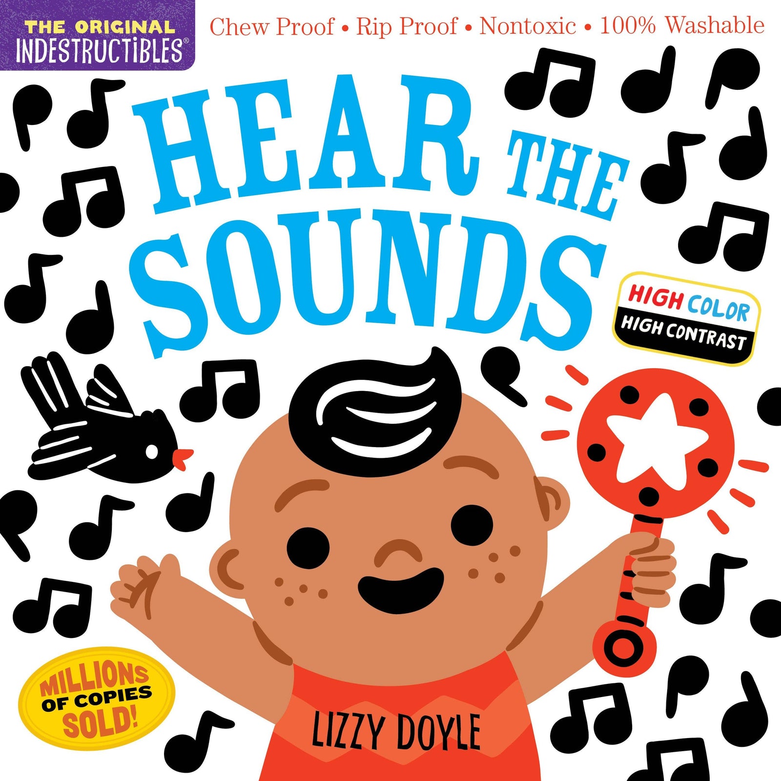 Indestructibles: Hear the Sounds (High Color High Contrast) Book - Baby Dill