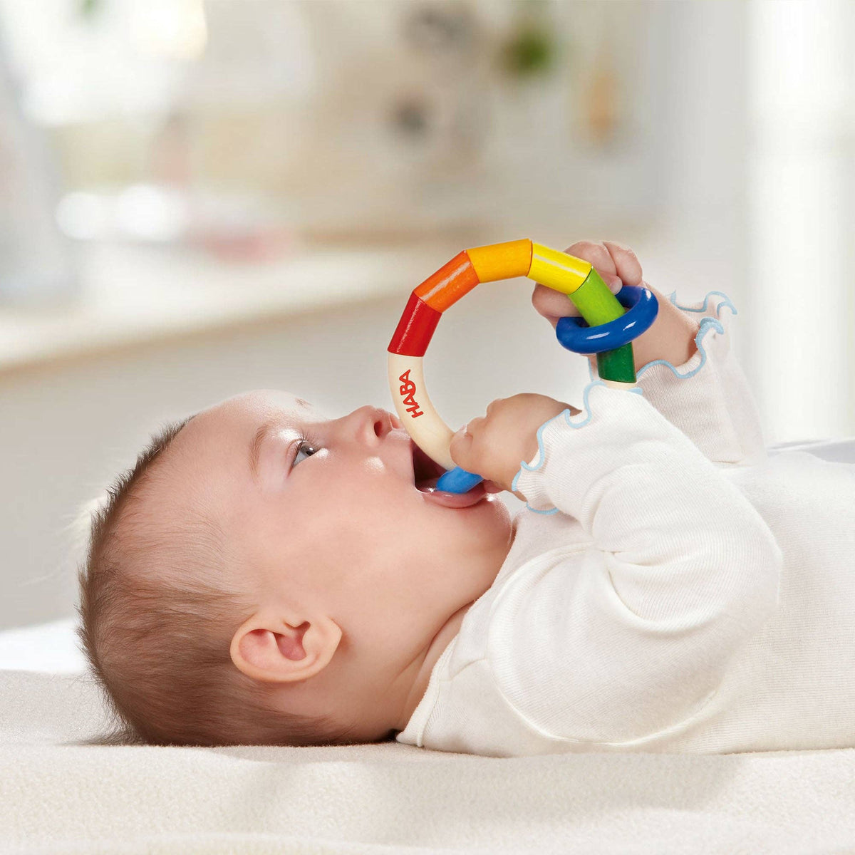 Kringelring Wooden Baby Rattle - Baby Dill