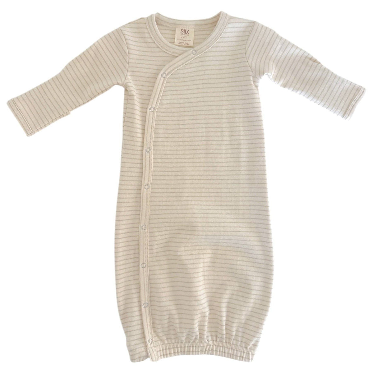 SIIX Collection - Multi Stripe / Organic Gown - Baby Dill