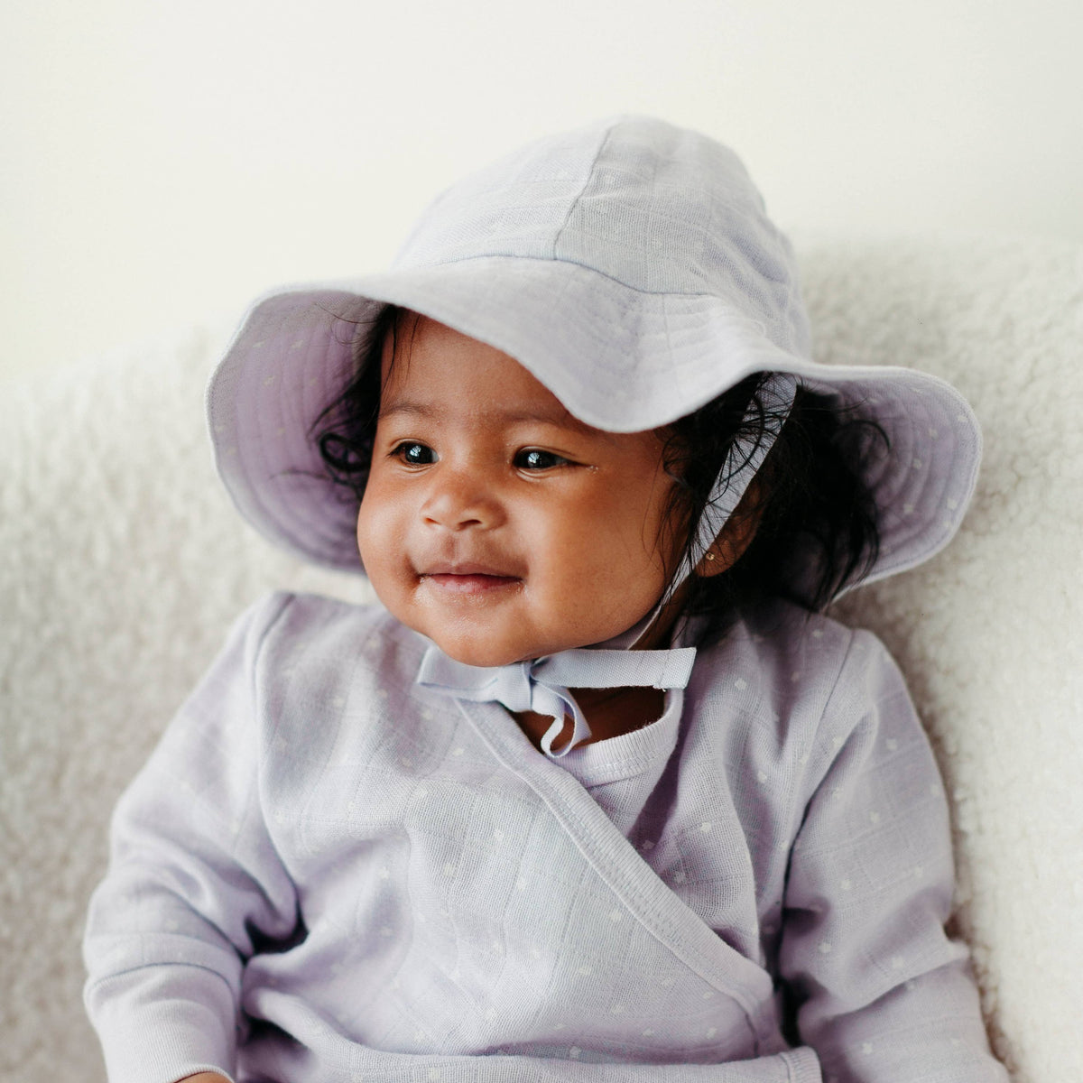 Under the Nile - Muslin - Sunhat - Lavender Stars - Baby Dill
