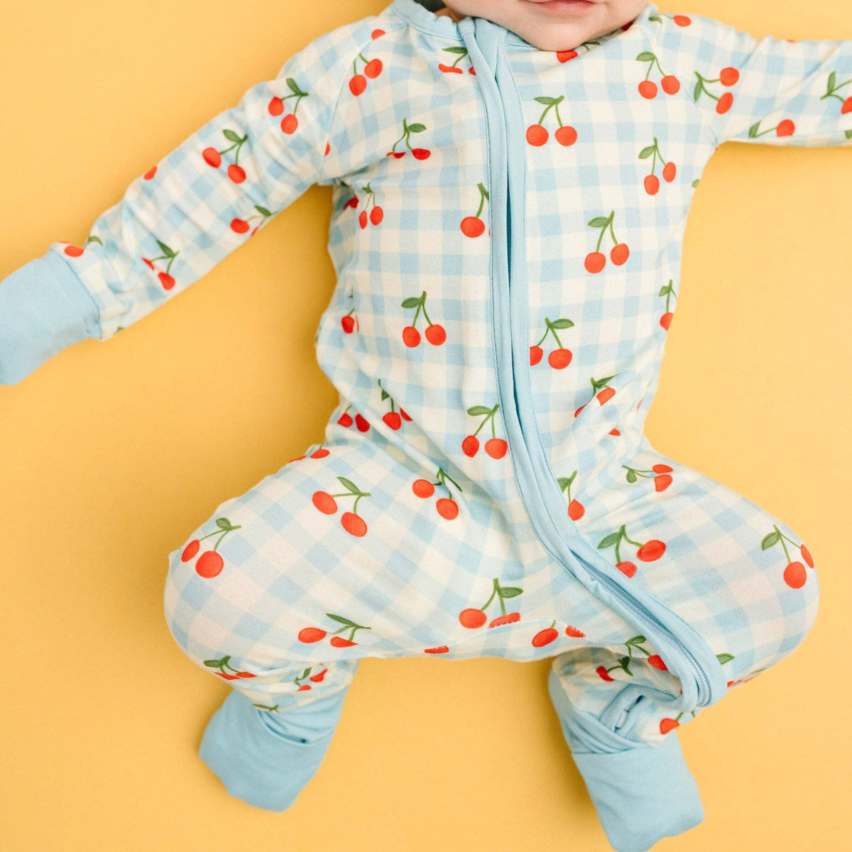 Cherry Picnic Double Zip Bamboo Sleeper - Baby Dill