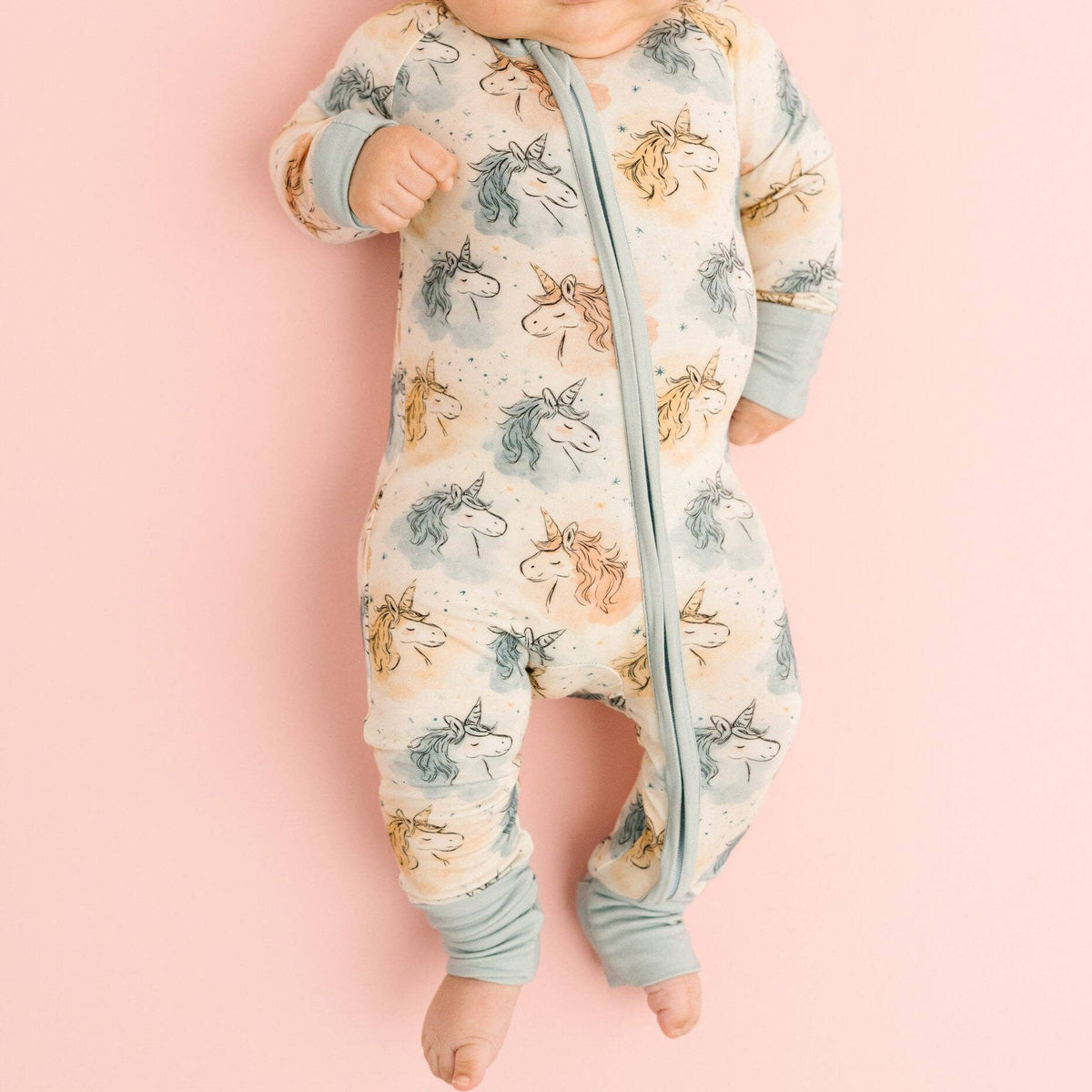 Little One Shop - Stardust Unicorn Bamboo Sleeper - Baby Dill
