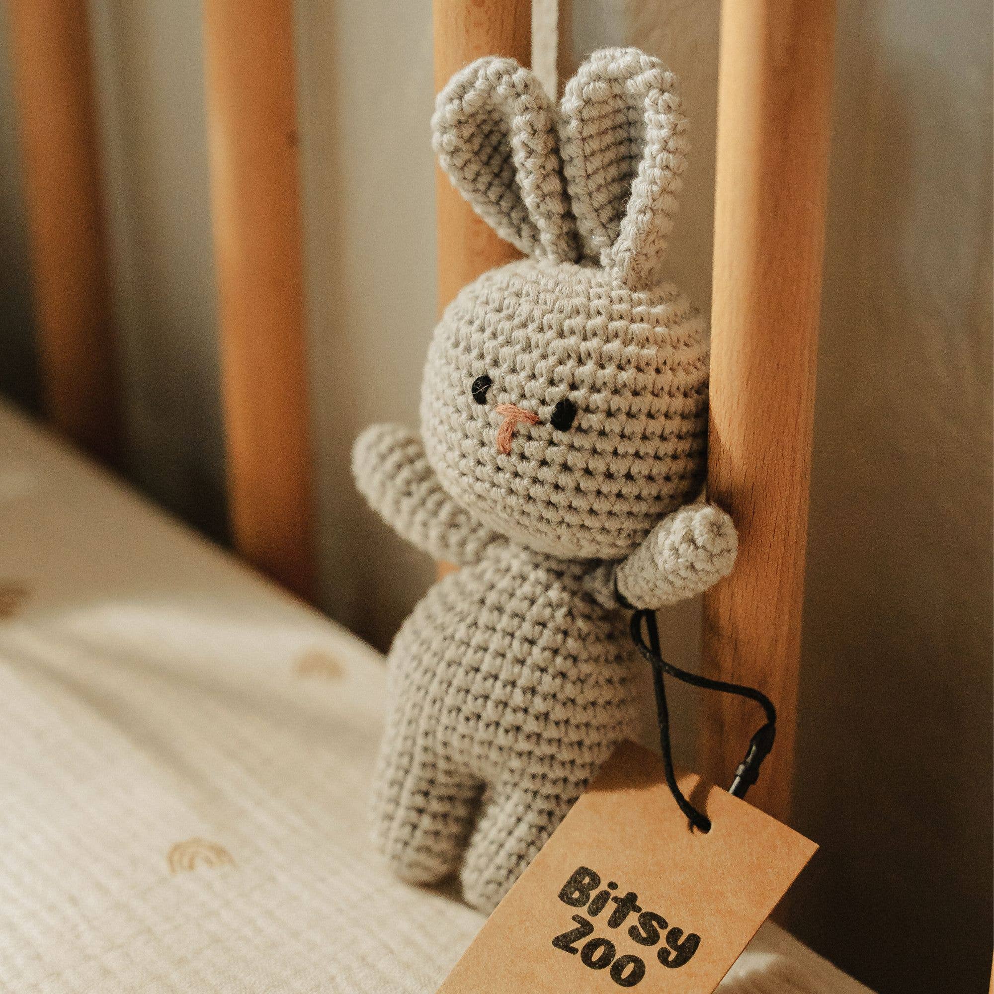 Gabby the Grab It Rabbit Crochet Rattle - Baby Dill