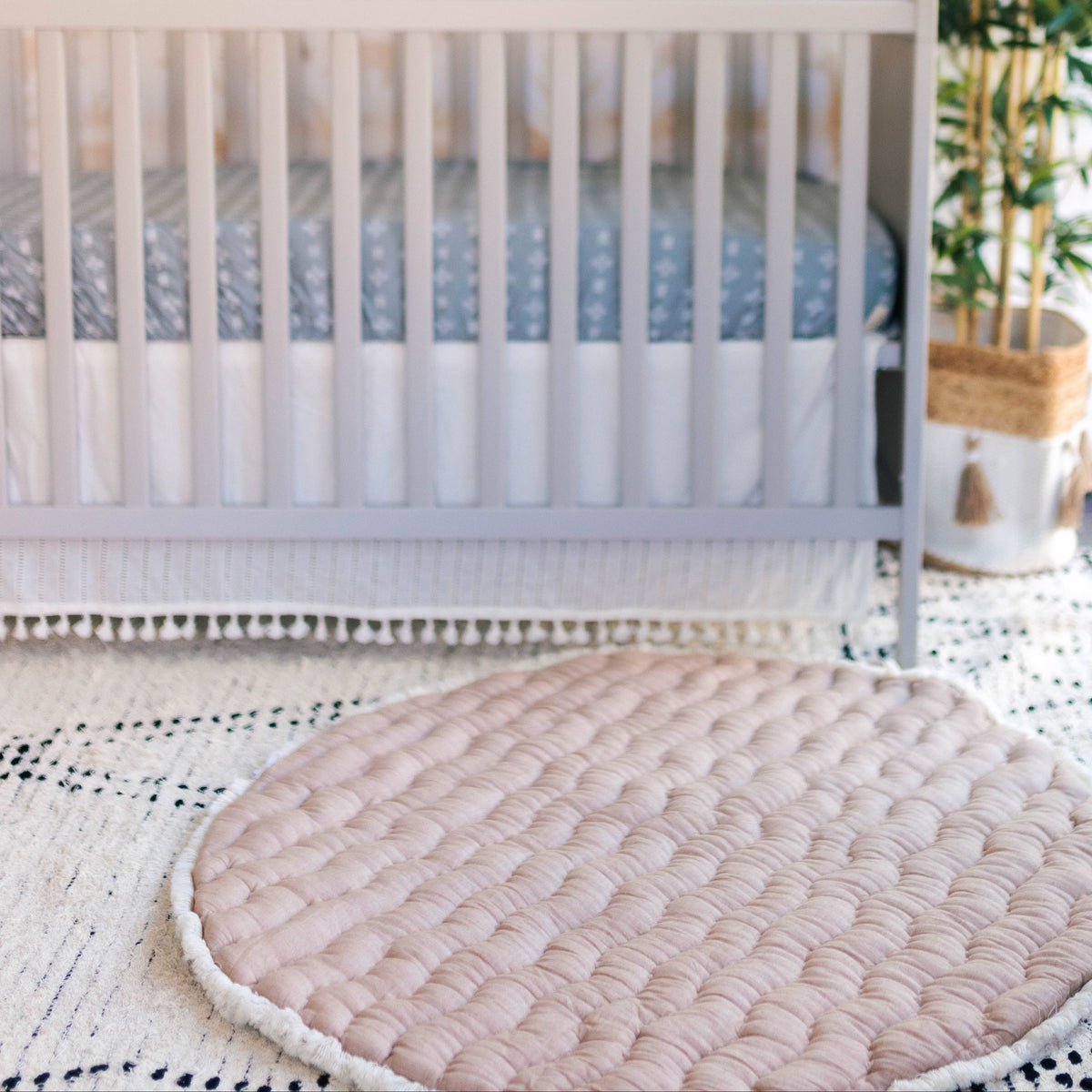 Ezra Quilted Woodland Playmat - Baby Dill