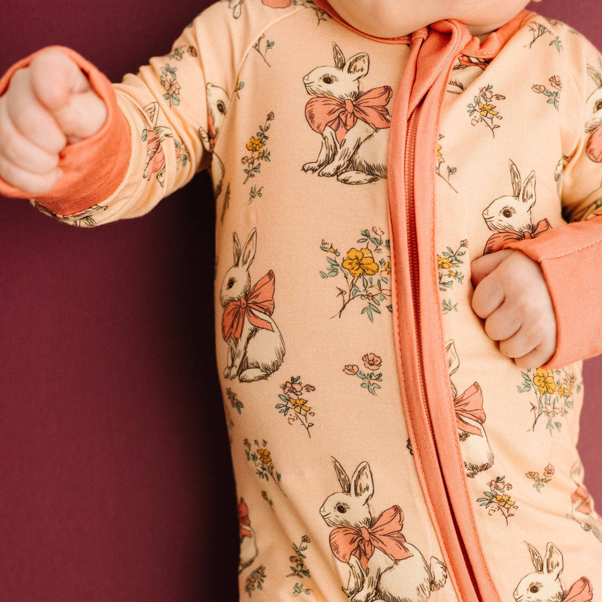Little One Shop - Vintage Bunny Bamboo Sleeper - Baby Dill