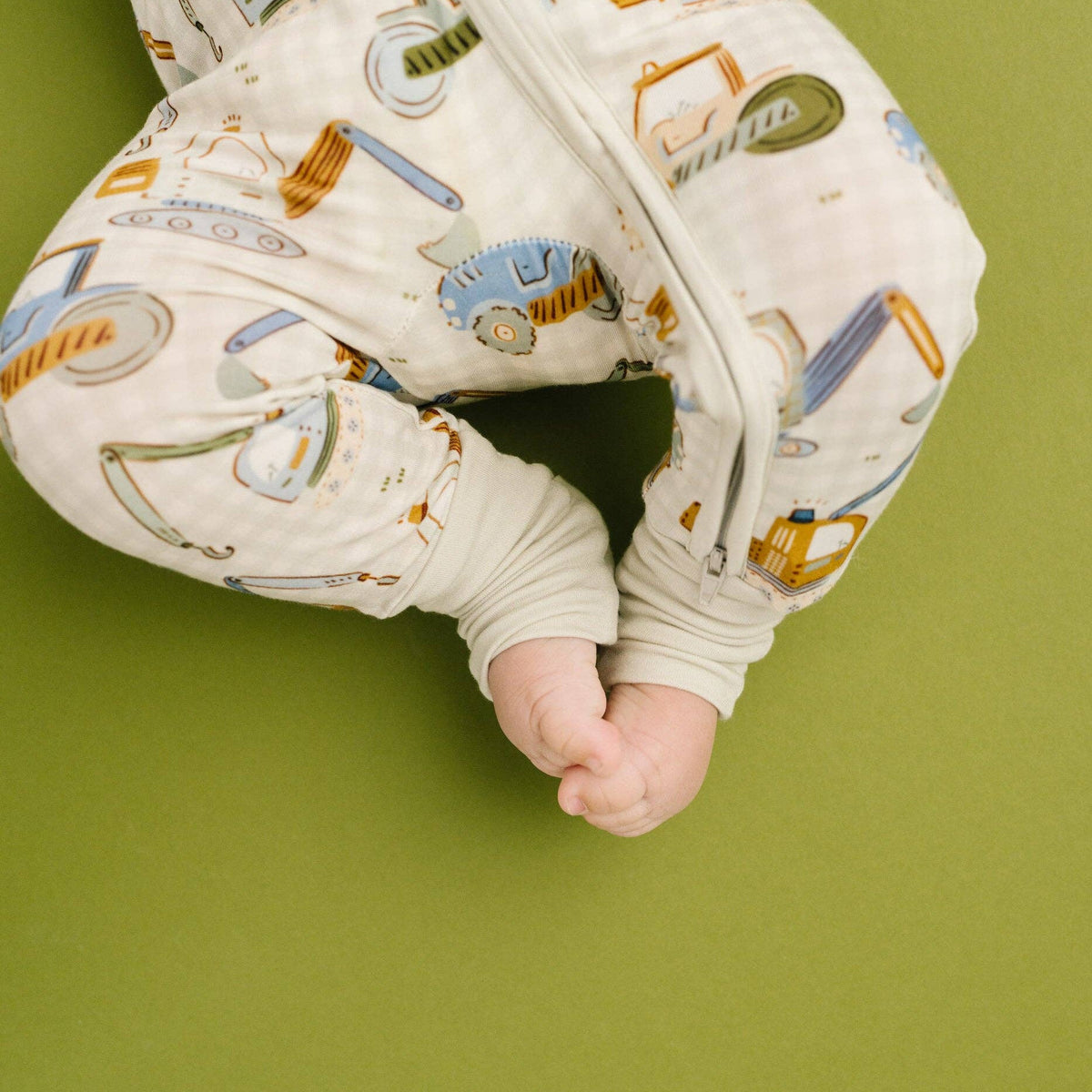 Little One Shop - Construction Crew Bamboo Sleeper - Baby Dill