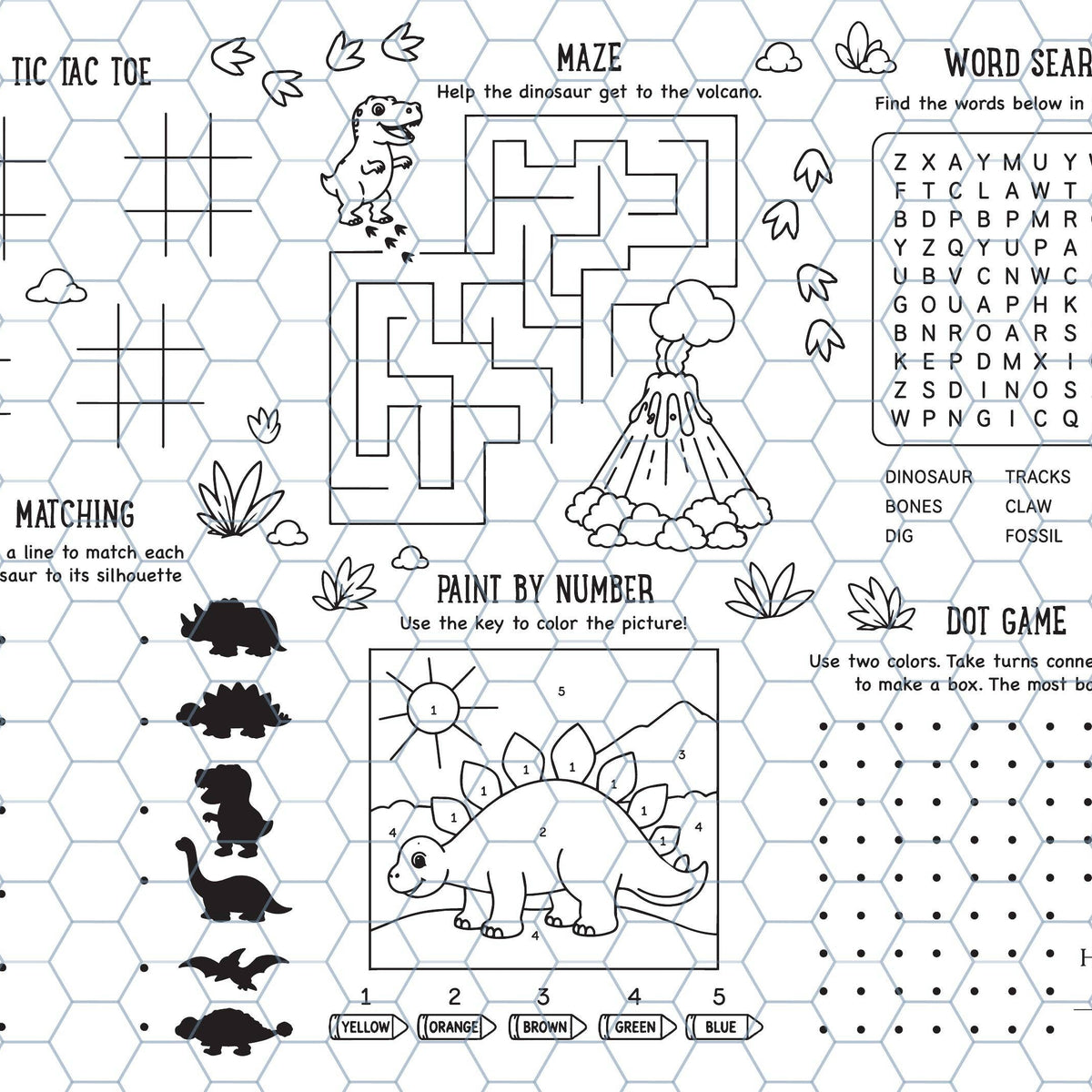 Dino Discovery Reusable Coloring Mat
