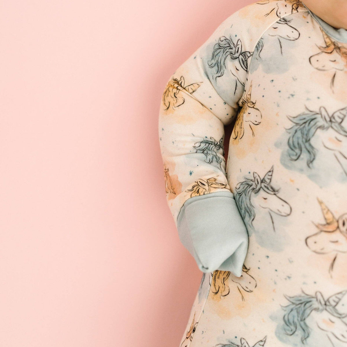 Little One Shop - Stardust Unicorn Bamboo Sleeper - Baby Dill
