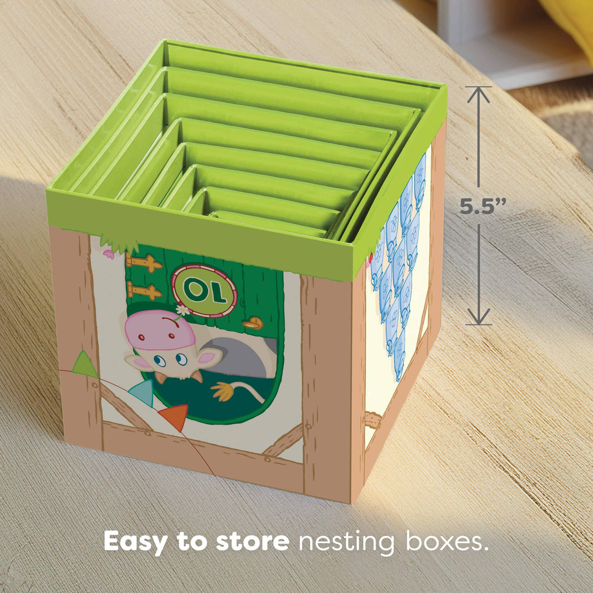 On the Farm Cardboard Stacking & Nesting Cubes - Baby Dill