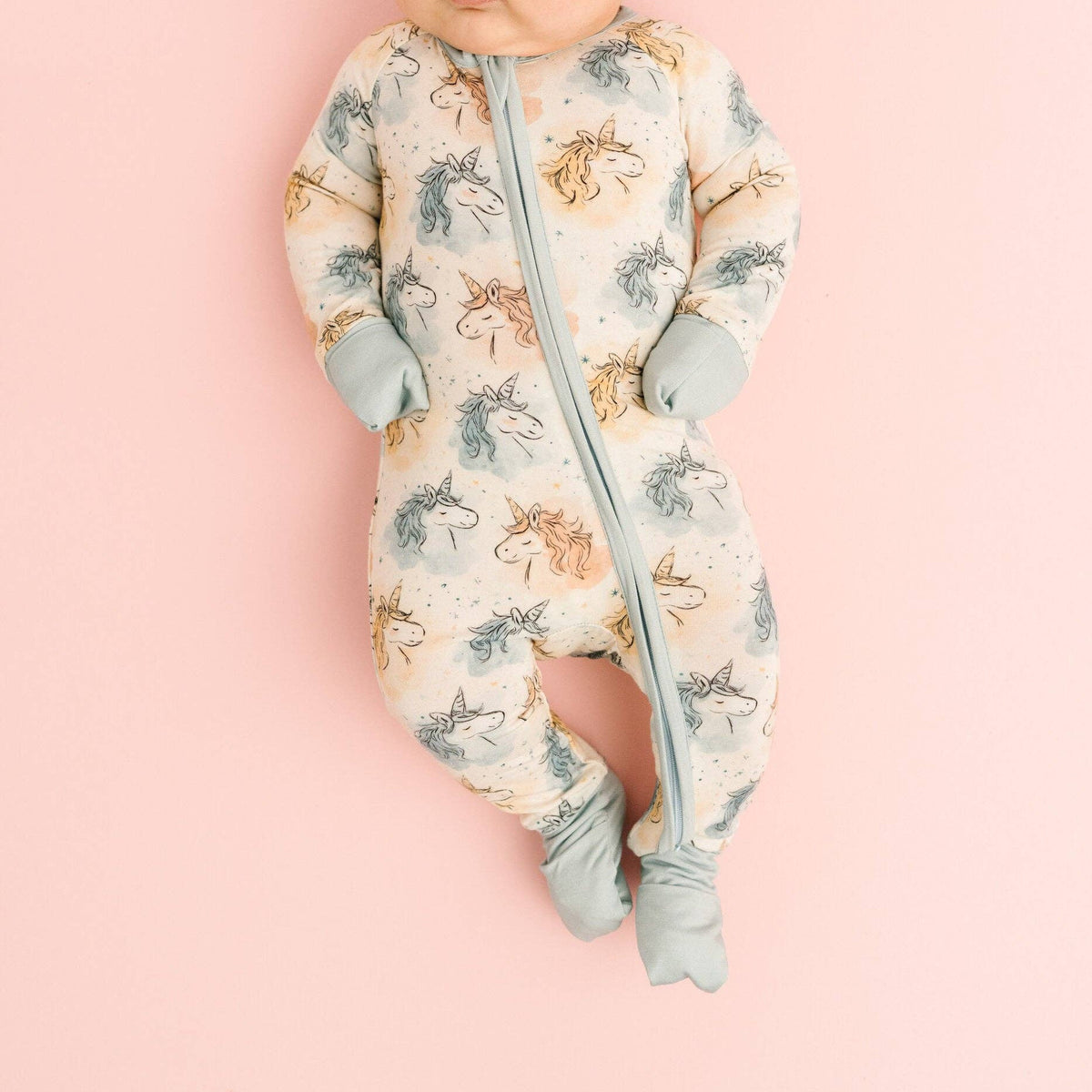 Little One Shop - Stardust Unicorn Bamboo Sleeper - Baby Dill