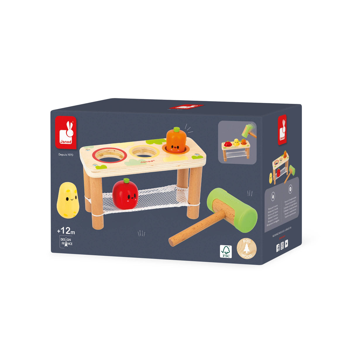 Wooden Hammer Tap Vegetables Toy