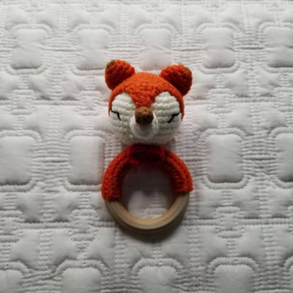 Organic Hand Crochet Fox Rattle Teether