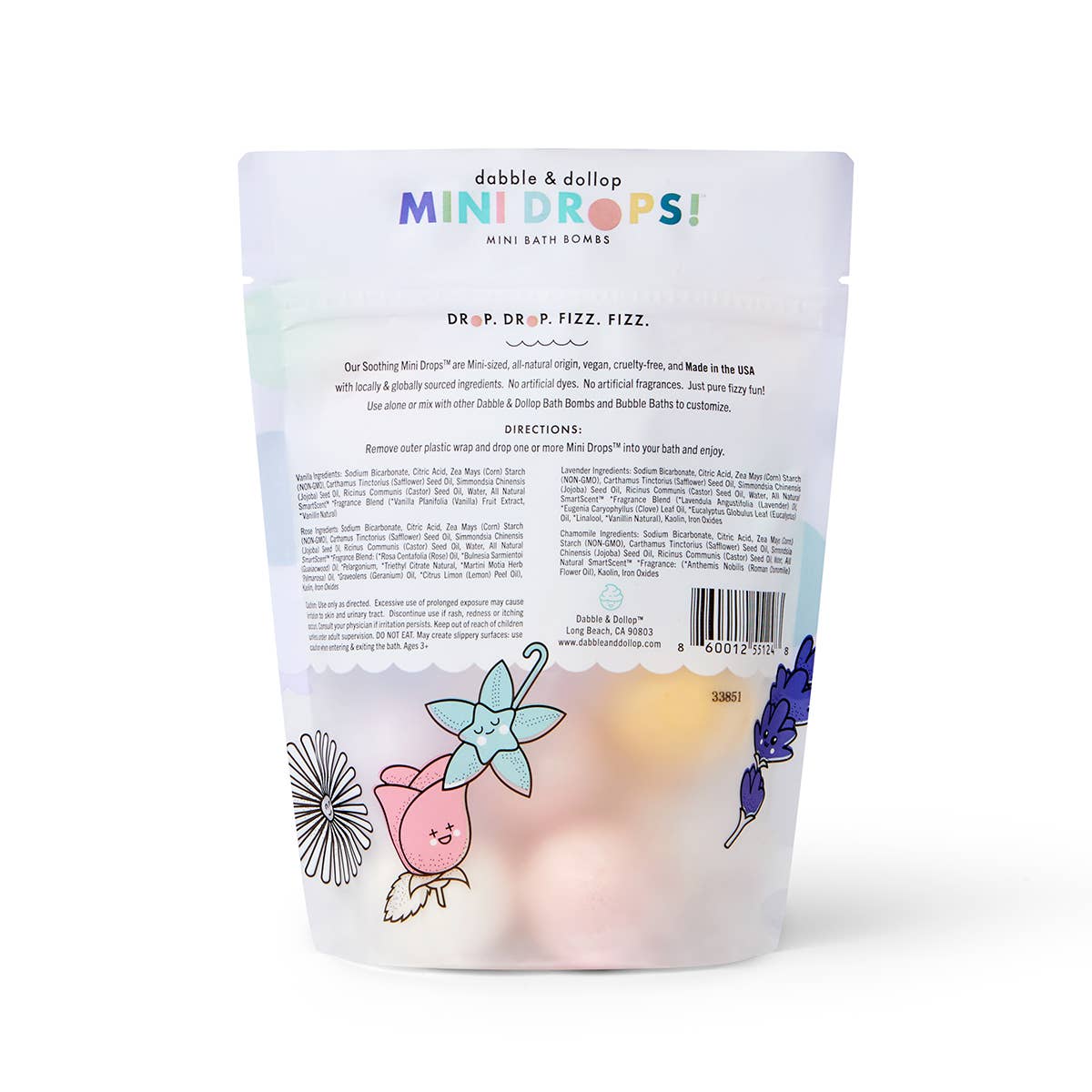 Dabble & Dollop® - Mini Drops® Bath Bombs - Soothing - Baby Dill
