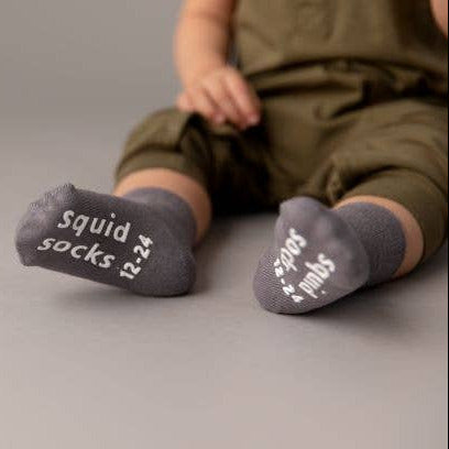 squid socks - Classic - Non-Slip Baby Socks in Sand, Light Gray, Dark Gray - Baby Dill