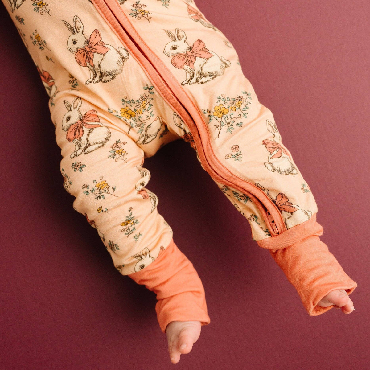 Little One Shop - Vintage Bunny Bamboo Sleeper - Baby Dill
