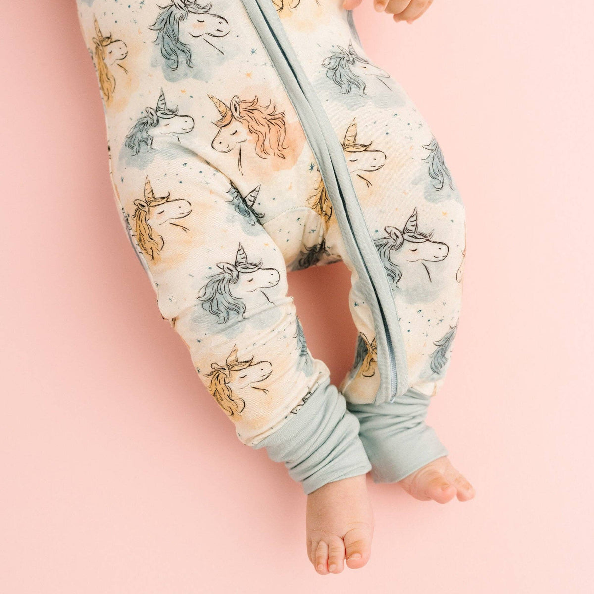 Little One Shop - Stardust Unicorn Bamboo Sleeper - Baby Dill