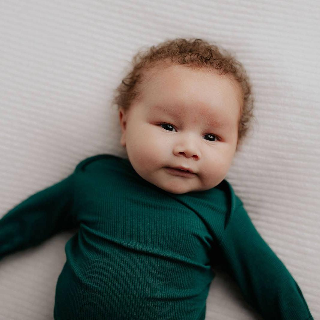 Ribbed Knotted Newborn Baby Gown Sleepwear