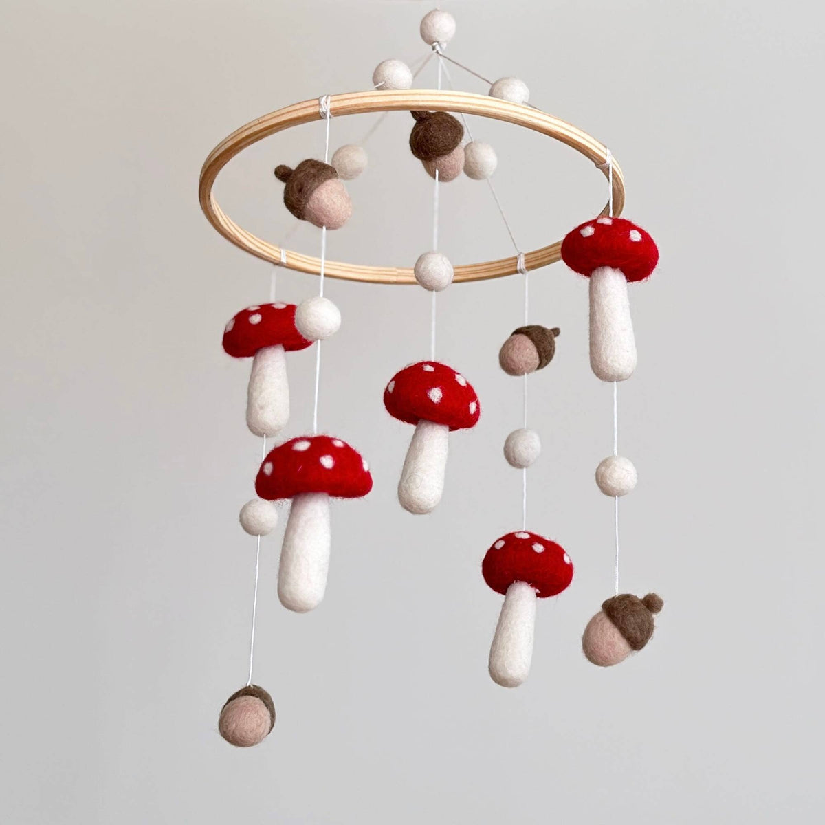 Mushrooms &amp; Acorns Baby Crib Mobile
