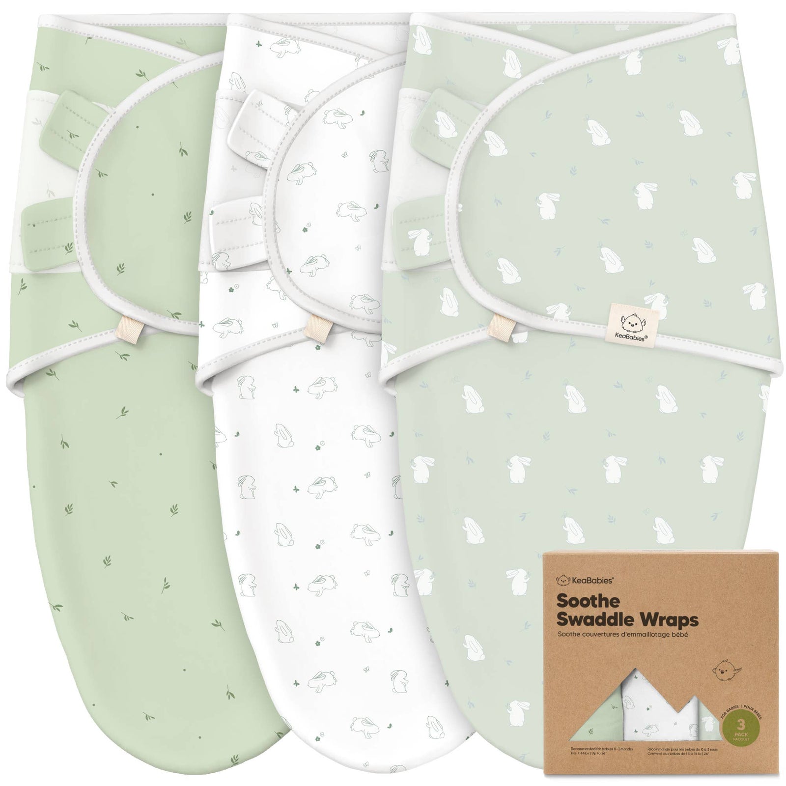 3pk Soothe Baby Swaddles 0-3 Months Sleep Sack for Newborns - Baby Dill