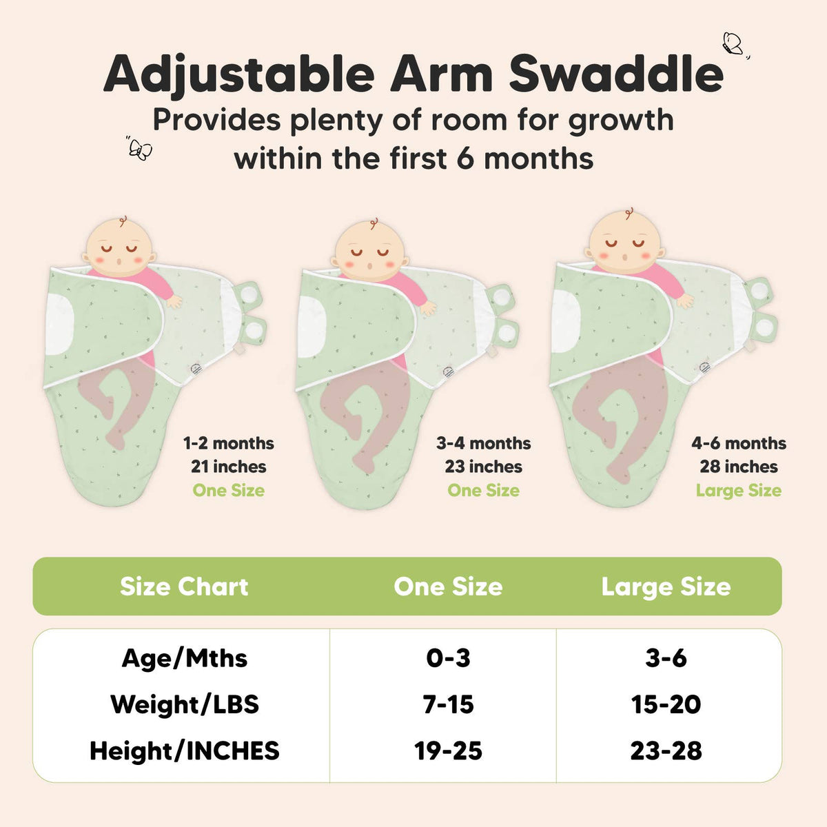 3pk Soothe Baby Swaddles 0-3 Months Sleep Sack for Newborns